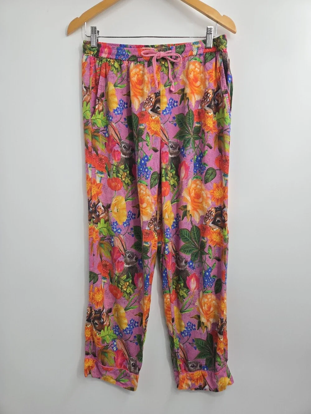 Powder Pajama Set Woodland Creatures Vibrant Pink Top And Pants